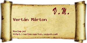 Vertán Márton névjegykártya