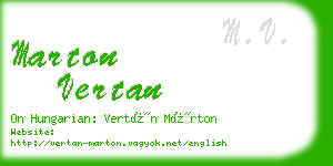 marton vertan business card